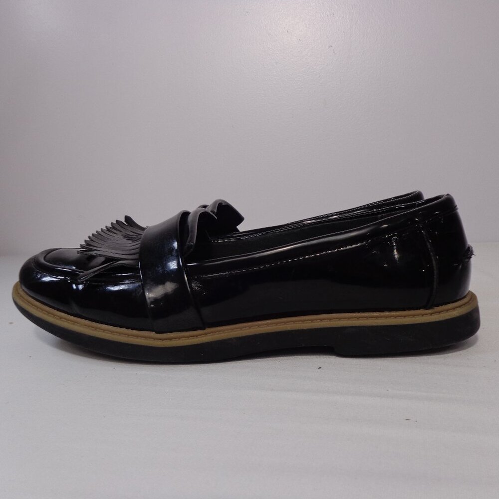 Clarks Patton‎ Leather Black Penny Loafer Soft Cushion Women’s Shoes Size 9